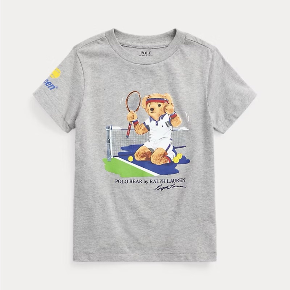 Polo by Ralph Lauren Gray Tee with Bear Graphic